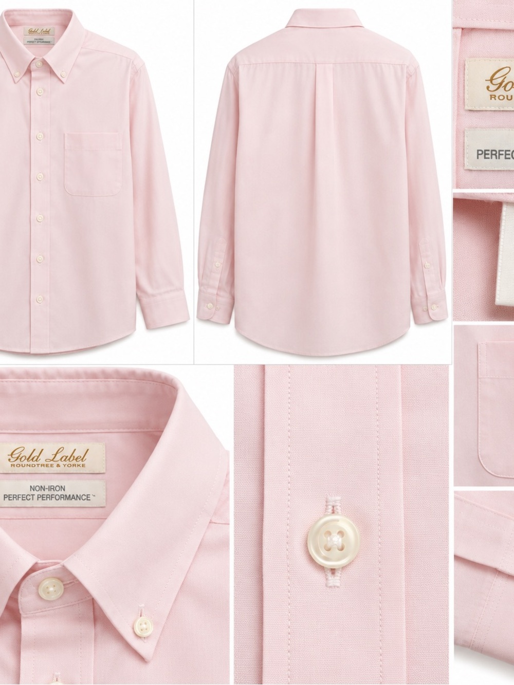 Pink Button-Down Dress Shirt for Men